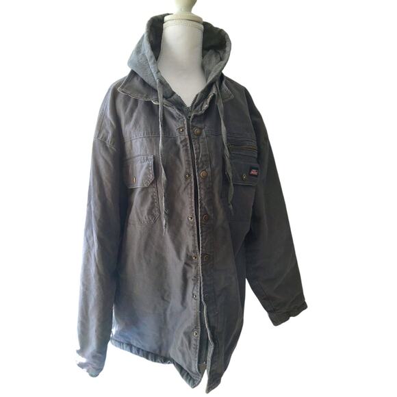 Y2K 2XL Dickies Chore utility jacket canvas Workcore quilted lined duckhood - Picture 1 of 11